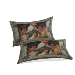 Coq Housse de Couette Imprimée 3D Douce 3 Pièces Literie Garçons Filles