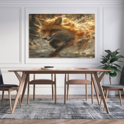 Renard Peinture sur toile sans cadre, impressions posters art mural pour déco maison chambre bureau