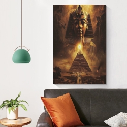 Pharaon égyptien Peinture sur toile sans cadre, impressions posters art mural pour déco maison chambre bureau