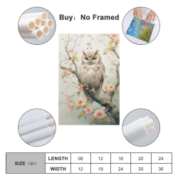 Hibou Peinture sur toile sans cadre, impressions posters art mural pour déco maison chambre bureau