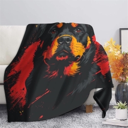 Rottweiler Chien Plaid en Polaire Imprimé 3D Couverture Douce Confortable pour Canapé Lit Bureau