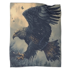 Aigle Plaid en Polaire Imprimé 3D Couverture Douce Confortable pour Canapé Lit Bureau