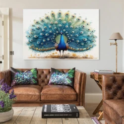 Pavo real Pintura en lienzo sin marco, impresiones de pósters arte pared para decoración hogar dormitorio oficina