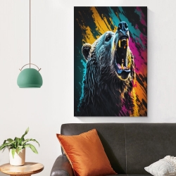 Ours noir Peinture sur toile sans cadre, impressions posters art mural pour déco maison chambre bureau