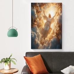 Dieu et Jésus Peinture sur toile sans cadre, impressions posters art mural pour déco maison chambre bureau