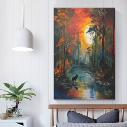 Renard Peinture sur toile sans cadre, impressions posters art mural pour déco maison chambre bureau