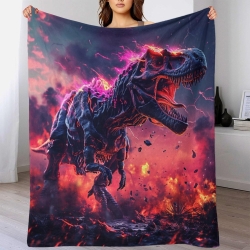 Dinosaure Plaid en Polaire Imprimé 3D Couverture Douce Confortable pour Canapé Lit Bureau