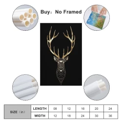 Renne Peinture sur toile sans cadre, impressions posters art mural pour déco maison chambre bureau