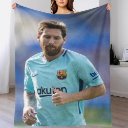 Lionel Messi Plaid en Polaire Imprimé 3D Couverture Douce Confortable pour Canapé Lit Bureau