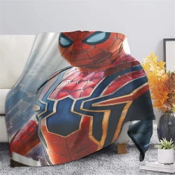 Avengers Spider-Man Plaid en Polaire Imprimé 3D Couverture Douce Confortable pour Canapé Lit Bureau