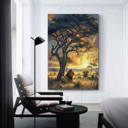 Lion Peinture sur toile sans cadre, impressions posters art mural pour déco maison chambre bureau