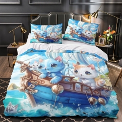 Voilier Housse de Couette Imprimée 3D Douce 3 Pièces Literie Garçons Filles