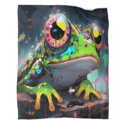 Grenouille Plaid en Polaire Imprimé 3D Couverture Douce Confortable pour Canapé Lit Bureau