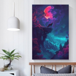 Colorful Loup Peinture sur toile sans cadre, impressions posters art mural pour déco maison chambre bureau