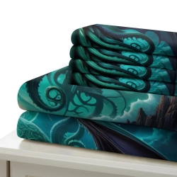 Mythe de l'horreur Cthulhu Housse de Couette Imprimée 3D Douce 3 Pièces Literie Garçons Filles