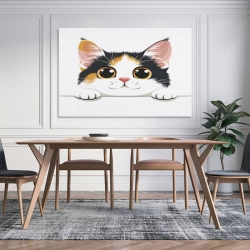 Chat de dessin animé Peinture sur toile sans cadre, impressions posters art mural pour déco maison chambre bureau