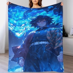 Tueur de démons: Demon Slayer Plaid en Polaire Imprimé 3D Couverture Douce Confortable pour Canapé Lit Bureau