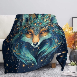Fox 3D Printed Fleece Throw Blanket Soft Cozy Blanket for Couch Sofa Bed Office