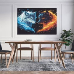 Loup Peinture sur toile sans cadre, impressions posters art mural pour déco maison chambre bureau