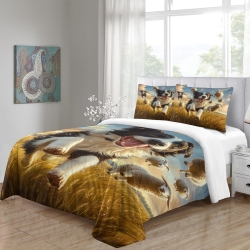 Border Collie Housse de Couette Imprimée 3D Douce 3 Pièces Literie Garçons Filles