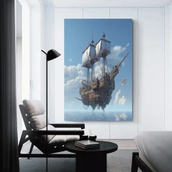 Voilier Peinture sur toile sans cadre, impressions posters art mural pour déco maison chambre bureau