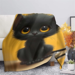 Persian Chat Plaid en Polaire Imprimé 3D Couverture Douce Confortable pour Canapé Lit Bureau