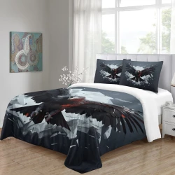 Aigle Housse de Couette Imprimée 3D Douce 3 Pièces Literie Garçons Filles