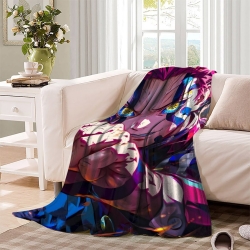 Tueur de démons: Demon Slayer Plaid en Polaire Imprimé 3D Couverture Douce Confortable pour Canapé Lit Bureau