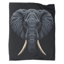 Éléphant Plaid en Polaire Imprimé 3D Couverture Douce Confortable pour Canapé Lit Bureau