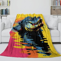 Crocodile 3D Printed Fleece Throw Blanket Soft Cozy Blanket for Couch Sofa Bed Office