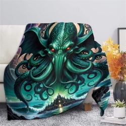 Mythe de l'horreur Cthulhu Plaid en Polaire Imprimé 3D Couverture Douce Confortable pour Canapé Lit Bureau