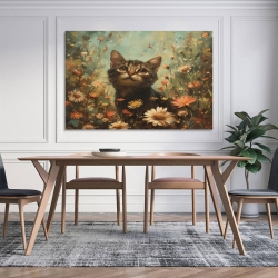 Cute Chat Peinture sur toile sans cadre, impressions posters art mural pour déco maison chambre bureau