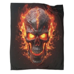 Calavera Manta de Forro Polar Impresa en 3D Suave y Acogedora para Sofá Cama Oficina