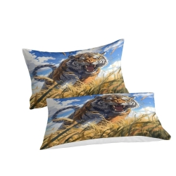 Tigre Housse de Couette Imprimée 3D Douce 3 Pièces Literie Garçons Filles