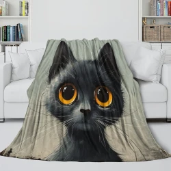 Siamese Chat Plaid en Polaire Imprimé 3D Couverture Douce Confortable pour Canapé Lit Bureau