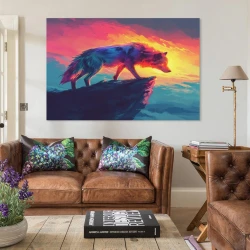 Lobo Pintura en lienzo sin marco, impresiones de pósters arte pared para decoración hogar dormitorio oficina