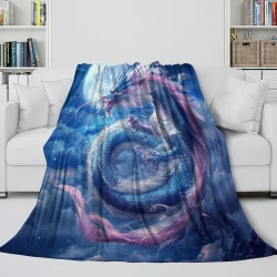 Drago Coperta in Pile Stampata 3D Morbida e Confortevole per Divano Letto Ufficio