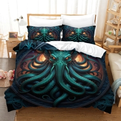 Mythe de l'horreur Cthulhu Housse de Couette Imprimée 3D Douce 3 Pièces Literie Garçons Filles