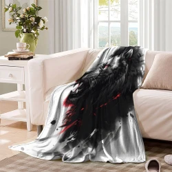 Lion Plaid en Polaire Imprimé 3D Couverture Douce Confortable pour Canapé Lit Bureau
