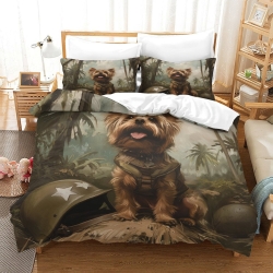 Yorkshire Terrier Housse de Couette Imprimée 3D Douce 3 Pièces Literie Garçons Filles
