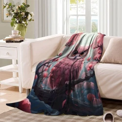 Hibou Plaid en Polaire Imprimé 3D Couverture Douce Confortable pour Canapé Lit Bureau