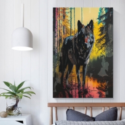 Loup Peinture sur toile sans cadre, impressions posters art mural pour déco maison chambre bureau