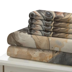 Französische Bulldogge 3D Gedruckter Bettbezug Weiche 3-teilige Bettwäsche für Jungen Mädchen