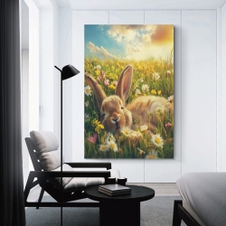 Lapin Petit lapin Peinture sur toile sans cadre, impressions posters art mural pour déco maison chambre bureau