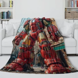 Avengers Iron Man Plaid en Polaire Imprimé 3D Couverture Douce Confortable pour Canapé Lit Bureau
