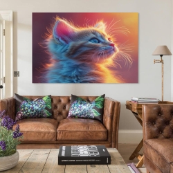 Cute Chat Peinture sur toile sans cadre, impressions posters art mural pour déco maison chambre bureau