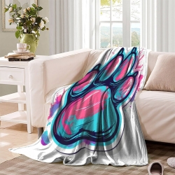 Ours brun Plaid en Polaire Imprimé 3D Couverture Douce Confortable pour Canapé Lit Bureau