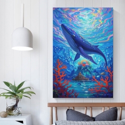 Baleine Peinture sur toile sans cadre, impressions posters art mural pour déco maison chambre bureau