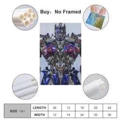 Transformers Optimus Prime Peinture sur toile sans cadre, impressions posters art mural pour déco maison chambre bureau