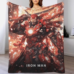 Avengers Iron Man Plaid en Polaire Imprimé 3D Couverture Douce Confortable pour Canapé Lit Bureau